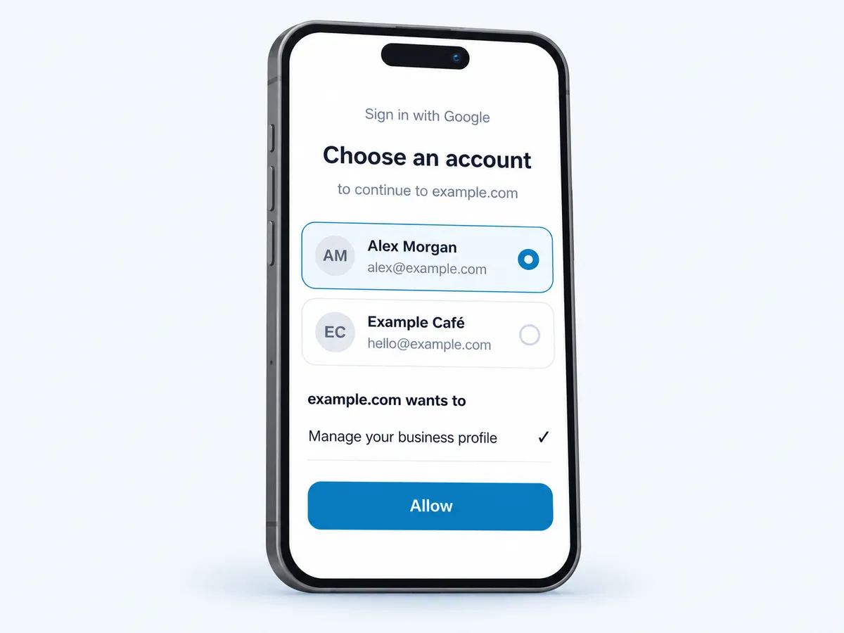 Sign in with the right Google account