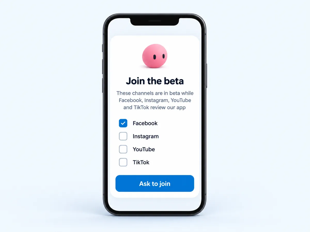 The Join the beta sheet for Facebook