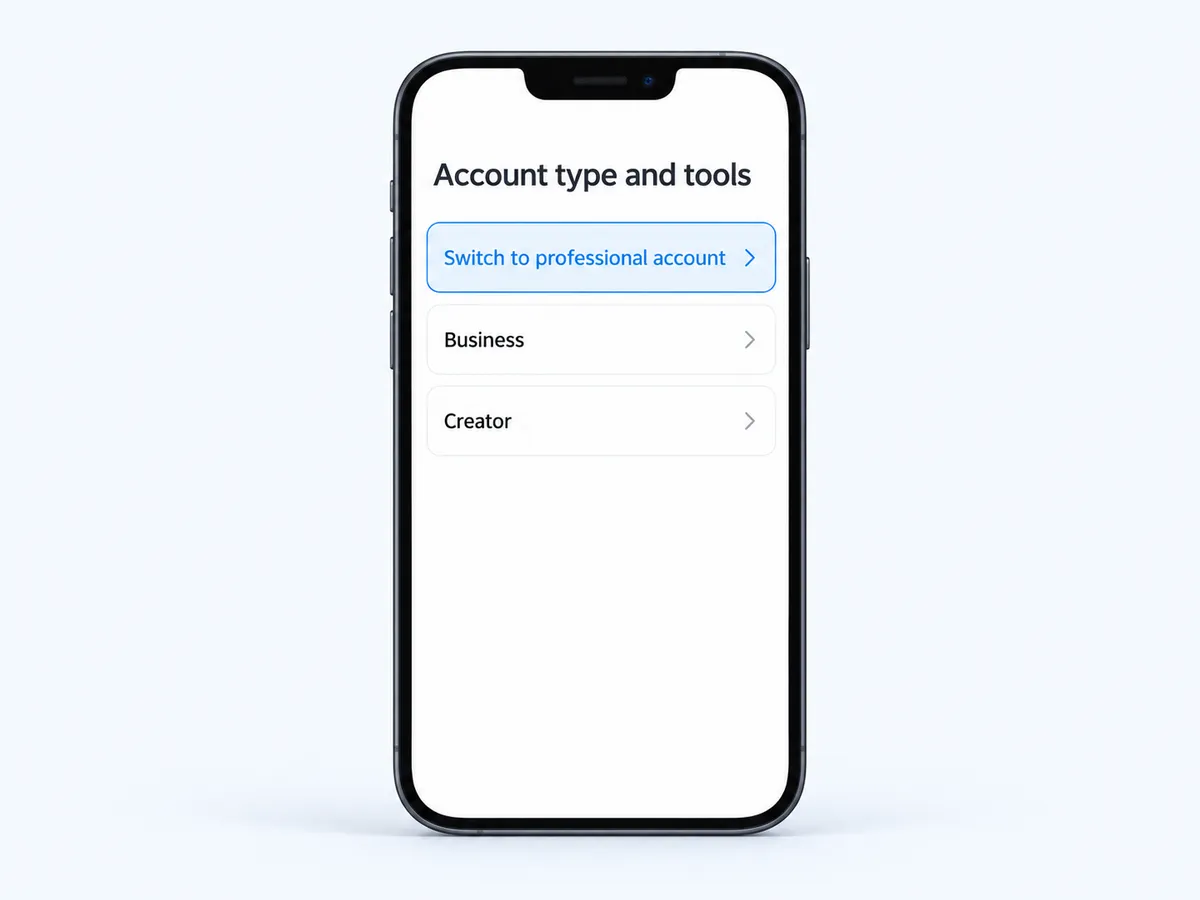 Switch to a professional account